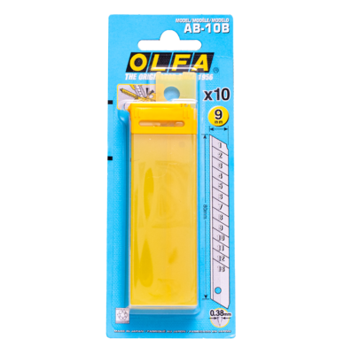 Лезвие OLFA сегментированное, 9х80х0,38мм, 10шт OL-AB-10B