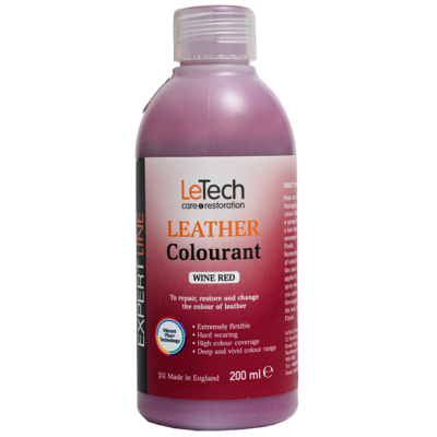 LeTech Краска для кожи (Leather Colourant) Wine Red Expert Line 200мл