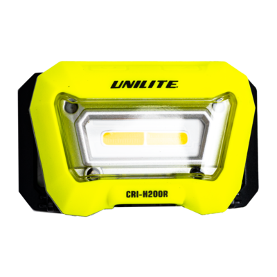 UNILITE CRI-H200R - Налобный сенсорный фонарь 3 цвета, CRI 96+, 200 Lm, 1500 mAh, IPX5