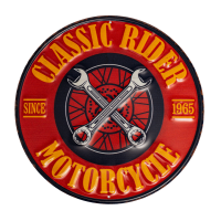 Табличка металлическая круглая 30 см «Classic Rider Motorcycle» DE-30R-CRM