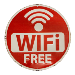 Табличка металлическая круглая 30 см «Free WIFI 2» DE-30R-WF2