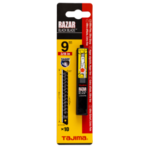 TAJIMA Лезвия RAZAR BLACK, 9 мм, обламывающиеся с покрытием, 10 шт. в футляре LB30RBC