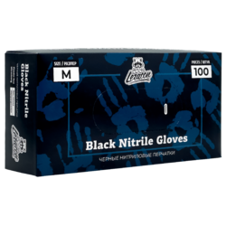 Перчатки нитриловые, черные LERATON, M 100шт
