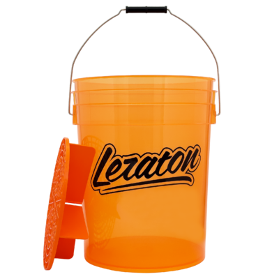 Прозрачное ведро для мойки автомобилей с сепаратором (оранжевое) 20л LERATON BUCKET BW2