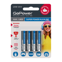 GoPower Батарейка LR03 AAA BL4 Alkaline 1.5V, мизинчиковая (4 шт)