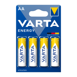 Varta ENERGY Батарейка LR6 AA BL4 Alkaline 1.5V (4106), пальчиковая (4 шт)